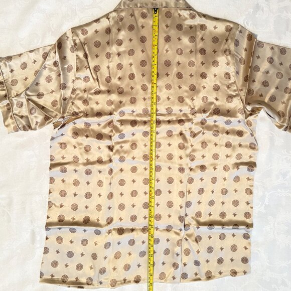 Luxury Men’s Brand New 100% Silk 2-Piece Pajama Set - Chinese Symbol Pattern - Picture 9 of 10